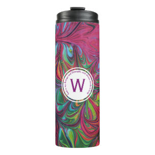 GOD REFUGE STERKTE Abstract Monogram Aangepaste PI Thermosbeker