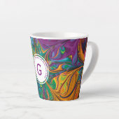 GOD REFUGE STERKTE Abstract Monogram PAARS Latte Mok (Rechterhoek)