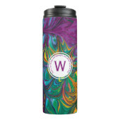 GOD REFUGE STERKTE Abstract Monogram PAARS Thermosbeker (Voorkant)