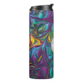 GOD REFUGE STERKTE Abstract Monogram PAARS Thermosbeker (Gedraaid links)