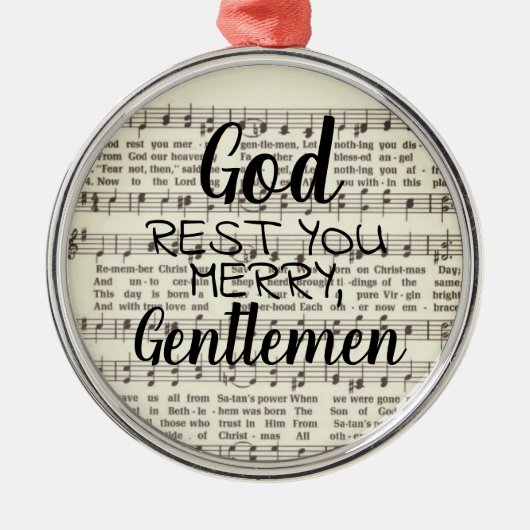 God Rest u Merry, Gentlemen Metal Ornament (Voorkant)