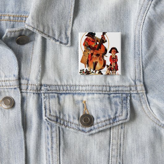 God Rest Ye Merrie Gentlemen Vierkante Button 5,1 Cm (In situ)