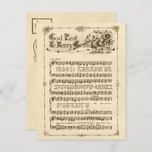 God Rest Ye Merry Gentlemen CC0604 Briefkaart (Voorkant / Achterkant)
