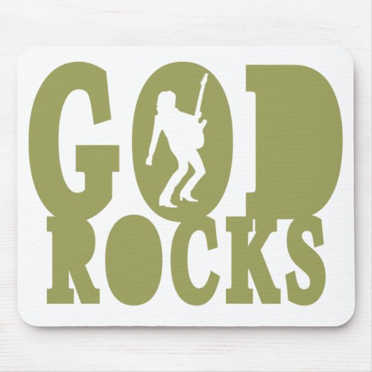 God Rocks - Christelijk gesteente! Muismat (Voorkant)