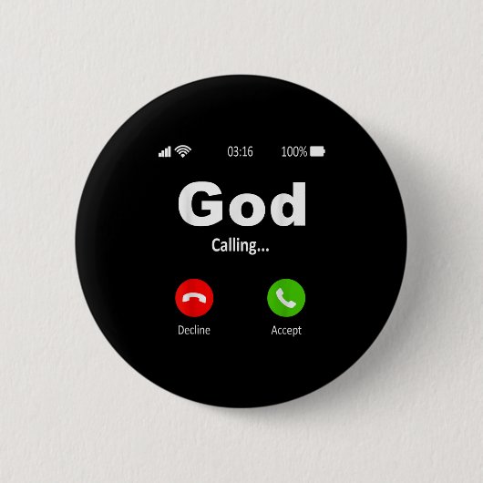 God roept Christelijk Ronde Button 5,7 Cm (Voorkant)