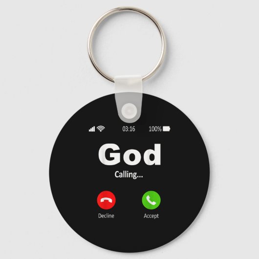 God roept Christelijk Sleutelhanger (Voorkant)