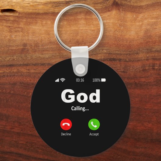 God roept Christelijk Sleutelhanger (Voorkant)