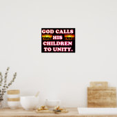 God roept zijn kinderen tot eenheid. poster (Keuken)
