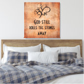 God rolt nog steeds de stenen weg Inspirerend Canvas Afdruk (Insitu (Slaapkamer))