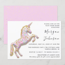 God Roze Eenhoorn Paard Wit Verjaardag Baby Shower Kaart