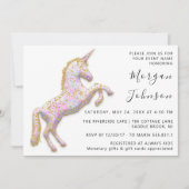 God roze Unicorn Horse White Birthday Baby shower Kaart (Voorkant)
