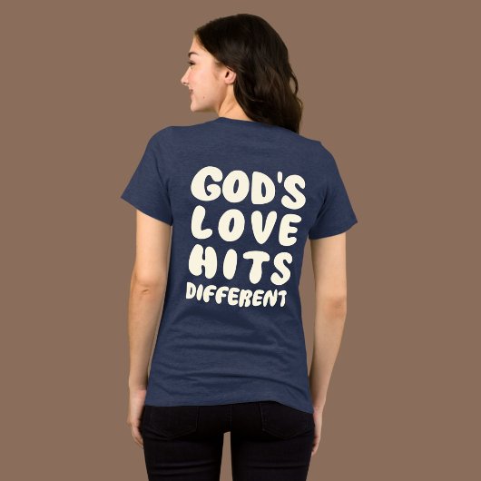 God’s Love Hits Different, Christian Faith Tri-Blend Shirt