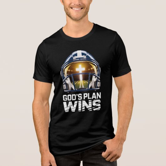 God’s Plan Football Helmet Tri-Blend Shirt (Voorkant)