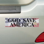 GOD SAVE AMERICA BUMPERSTICKER (Op auto)