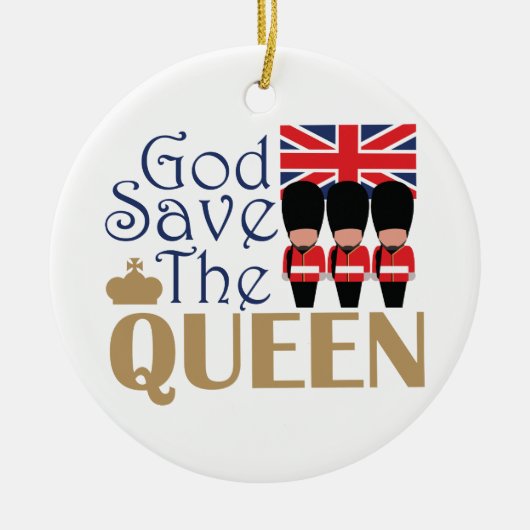 God Save Queen Keramisch Ornament (Voorkant)