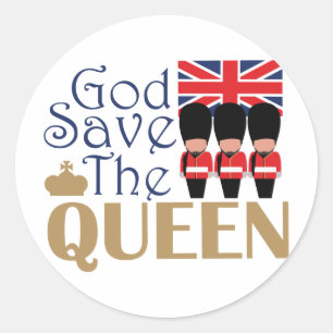 God Save Queen Ronde Sticker