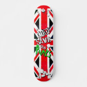 God Save the Punks Grunge Union Jack Safety Pin Persoonlijk Skateboard (Voorkant)