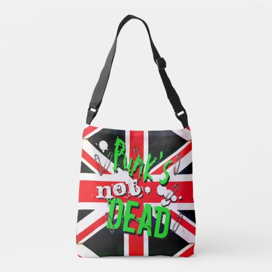 God Save the Punk's Not Dead Grunge Union Jack Crossbody Tas (Achterkant)