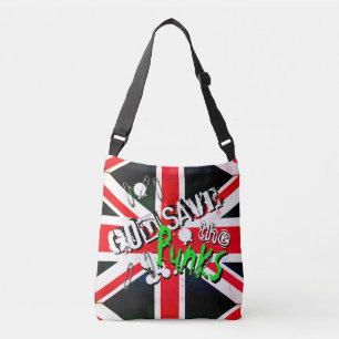 God Save the Punk's Not Dead Grunge Union Jack Crossbody Tas