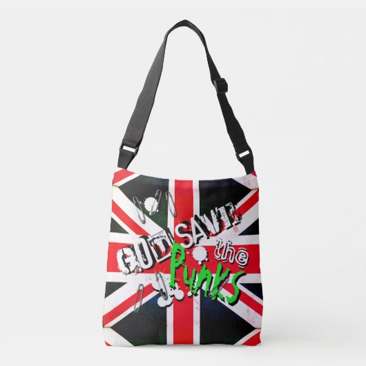 God Save the Punk's Not Dead Grunge Union Jack Crossbody Tas (Voorkant)