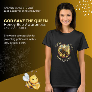 God Save The Queen Gebrandschilderd Glas Honingbij T-shirt