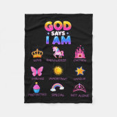 God Say I Am Princess Cute Jesus Teen Girl Toddler Fleece Deken (Voorkant)