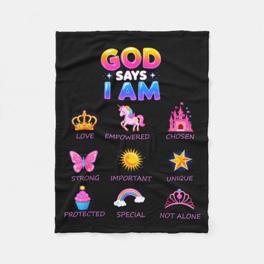 God Say I Am Princess Cute Jesus Teen Girl Toddler Fleece Deken (Voorkant)