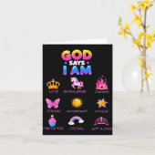 God Say I Am Princess Cute Jesus Teen Girl Toddler Kaart (Gele Bloem)