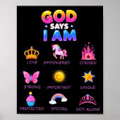 God Say I Am Princess Cute Jesus Teen Girl Toddler Poster (Voorkant)