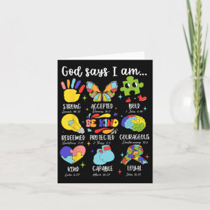 God Says I Am Be Kind Autism Awareness Sped Women Kaart