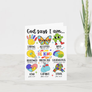 God Says I Am Be Kind Autism Awareness Sped Women Kaart