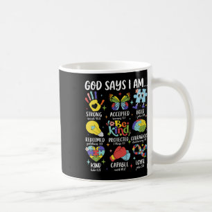 God Says I Am Be Kind Autism Awareness Sped Women Koffiemok