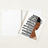 God Says I Am Beautiful Black Queen Melanin Woman Planner (Display)