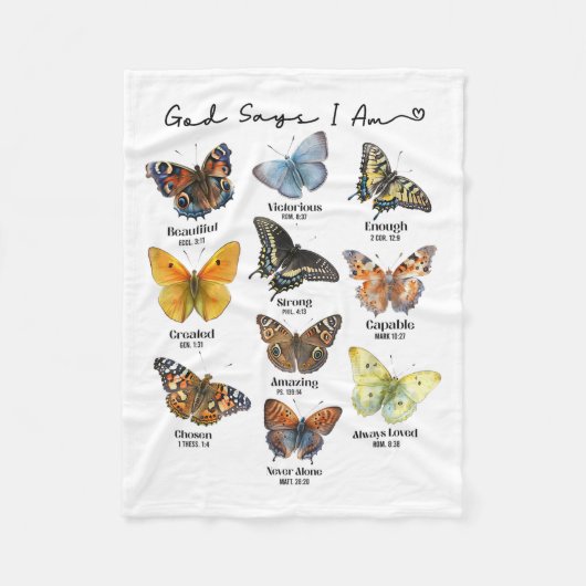 God Says I Am Bible Verse Religious Christian Butt Fleece Deken (Voorkant)