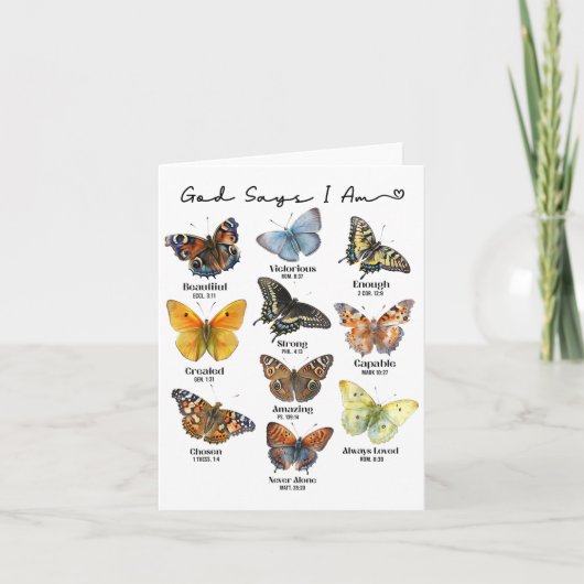 God Says I Am Bible Verse Religious Christian Butt Kaart (Voorkant)