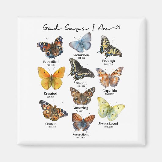 God Says I Am Bible Verse Religious Christian Butt Magneet (Voorkant)