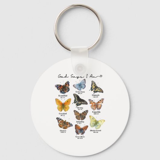 God Says I Am Bible Verse Religious Christian Butt Sleutelhanger (Voorkant)
