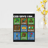 God Says I Am Bible Verses Xel Art Christian Gamer Kaart (Gele Bloem)