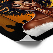 God Says I Am Black History Melanin African Girl W Poster (Hoek)