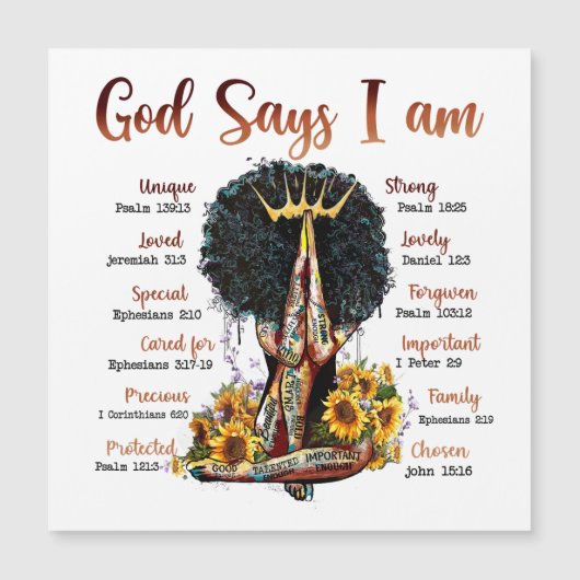 God says I am black women melanin Christian sista (Voorkant)