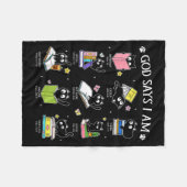 God Says I Am Cat Book Lover Christian Cute Jesus  Fleece Deken (Voorkant (Horizontaal))