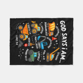 God Says I Am Christian Bible Verses Boys Construc Fleece Deken (Voorkant (Horizontaal))