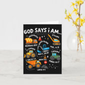 God Says I Am Christian Bible Verses Boys Construc Kaart (Gele Bloem)