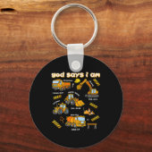 God Says I Am Christian Bible Verses Boys Construc Sleutelhanger (Voorkant)