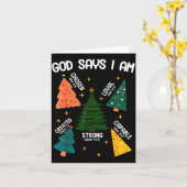 God Says I Am Christmas Tree Lover Men Women Chris Kaart (Gele Bloem)