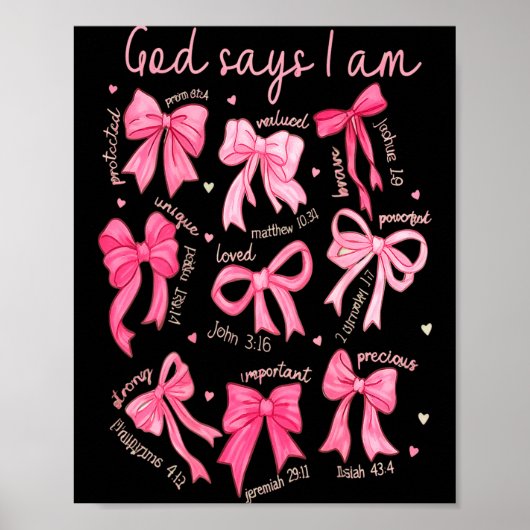 God Says I Am Coquette Bow Coquette Bow Fall Valen Poster (Voorkant)
