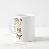 God Says I Am Fall Coquette Bow Thanksgiving Chris Koffiemok (Voorkant links)