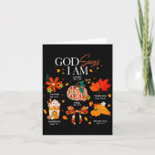 God Says I Am Fall Vibes Autumn Christian Women Me Kaart (Voorkant)