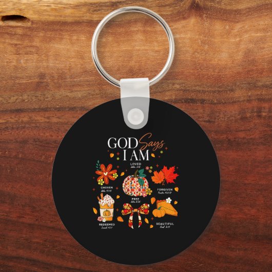 God Says I Am Fall Vibes Autumn Christian Women Me Sleutelhanger (Voorkant)