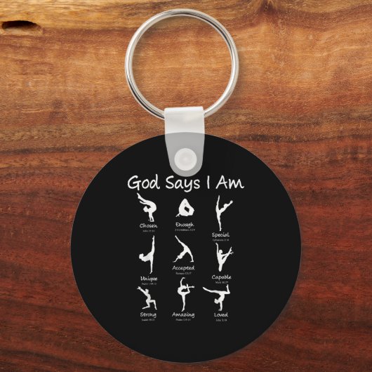 God Says I Am Gymnastics Teen Girl Toddler Cute Ch Sleutelhanger (Voorkant)